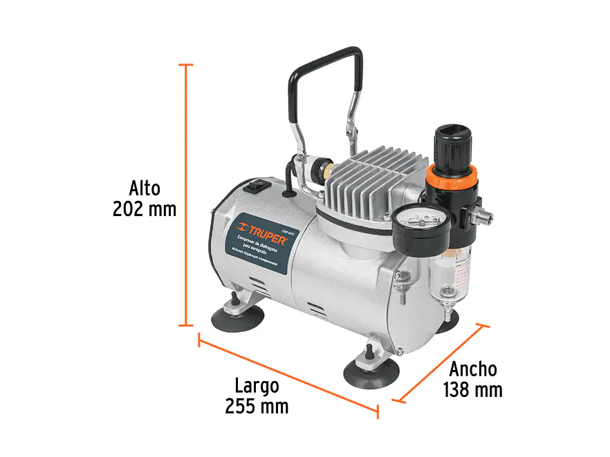 Compresor de diafragma para aerógrafo Truper 17247, 1/5 Hp, 110 V  - Foto 5 | aztools.co