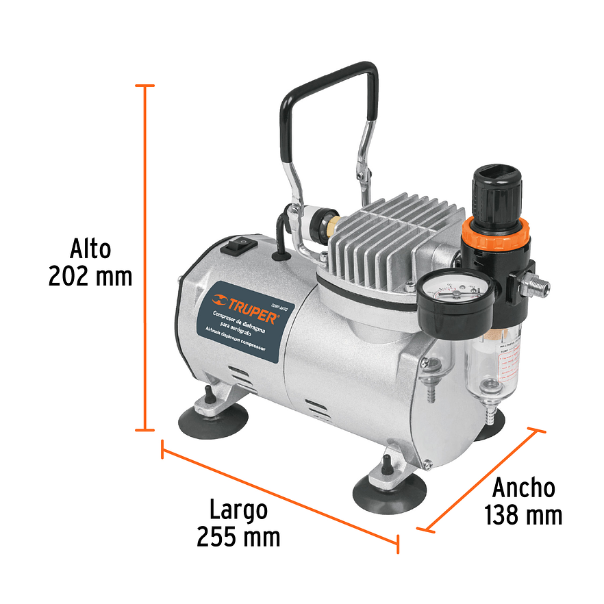 Compresor de diafragma para aerógrafo Truper 17247, 1/5 Hp, 110 V  5