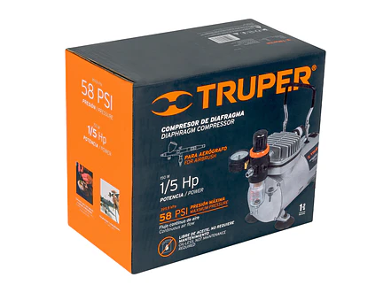 Compresor de diafragma para aerógrafo Truper 17247, 1/5 Hp, 110 V  - Foto 7 | aztools.co
