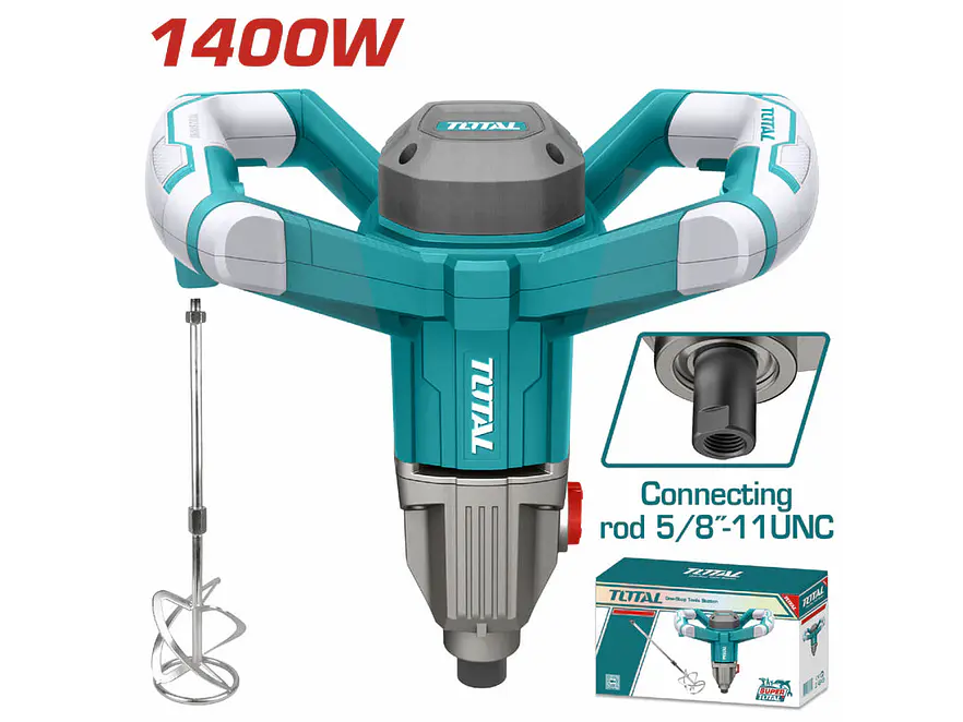 Mezclador de Pintura Industrial TOTAL UTD614006 1400W (5/8-11, Doble Velocidad) - Foto 1 | aztools.co