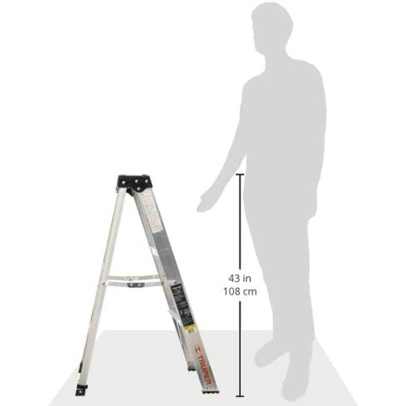 Escalera tipo tijera Truper 16740 T3 con 2 escalones, sin bandeja  8