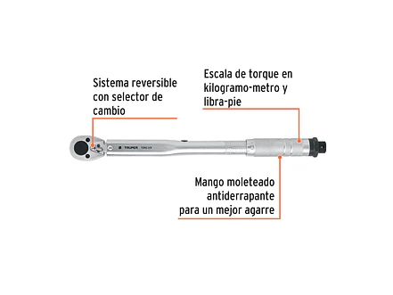 Torquímetro de trueno, dos lecturas, para dados cuadro 3/8'