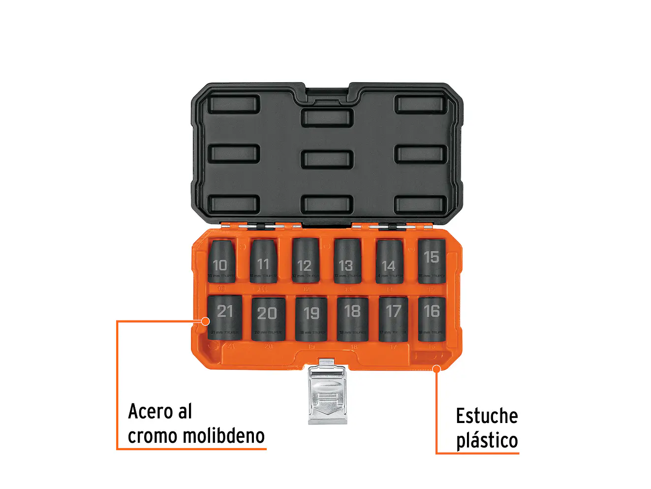Juego de 12 copas de Impacto 6 Puntas 1/2