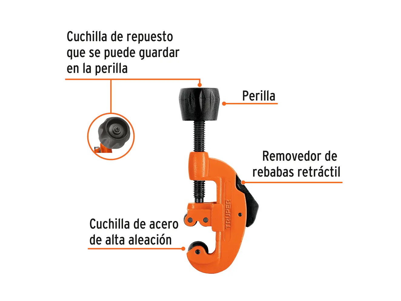 Cortador de tubo de cobre, hasta 1-1/8