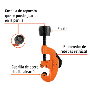Cortador de tubo de cobre, hasta 1-1/8