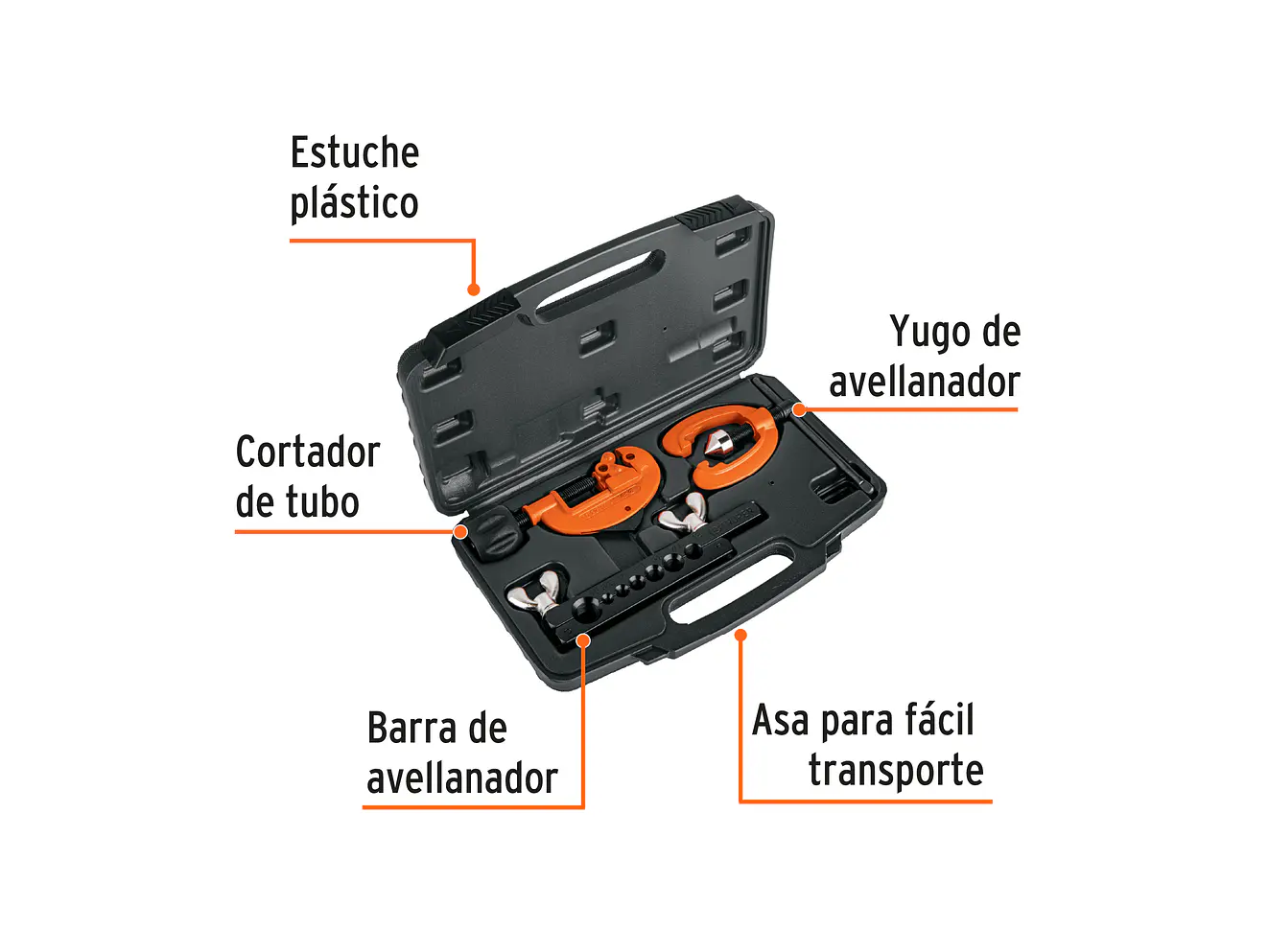 Juego de cortador de tubo y rebordeador Truper 12871 - Foto 2 | aztools.co