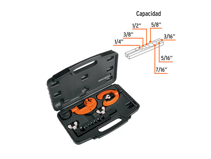 Juego de cortador de tubo y rebordeador Truper 12871 - Foto 3 | aztools.co