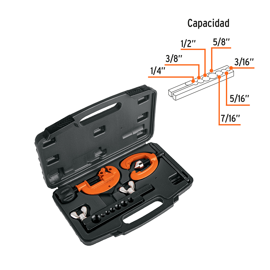 Juego de cortador de tubo y rebordeador Truper 12871 3