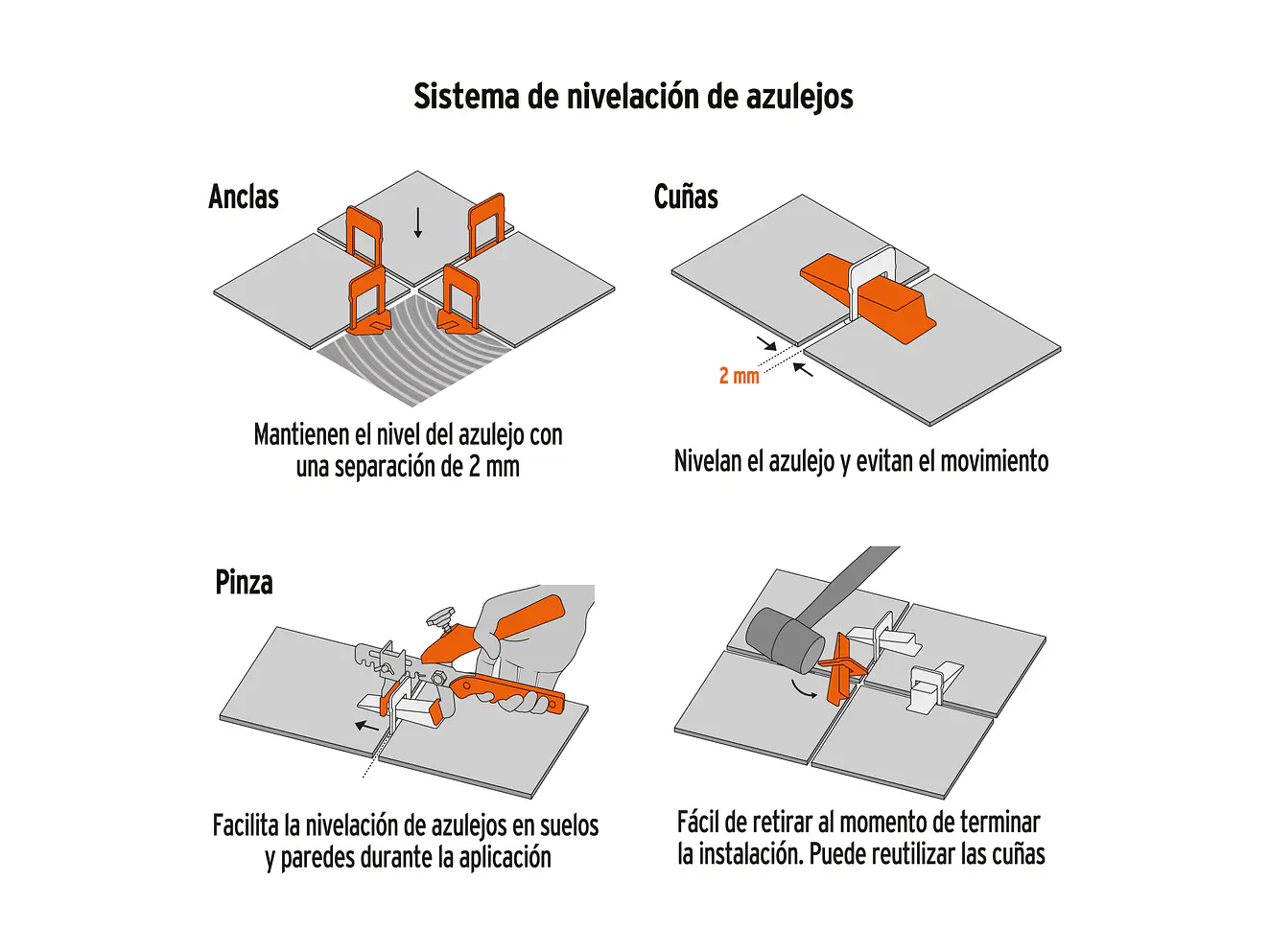 Sistema de Nivelación para Losetas Truper 100515 - Foto 3 | aztools.co