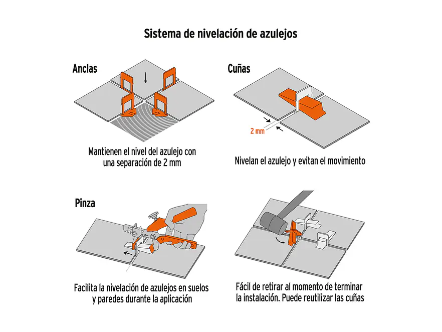 Sistema de Nivelación para Losetas Truper 100515 - Foto 3 | aztools.co