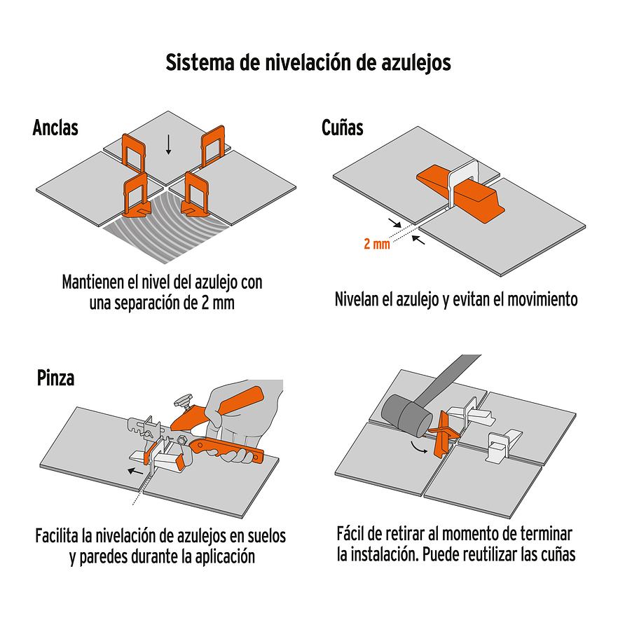 Sistema de Nivelación para Losetas Truper 100515 3