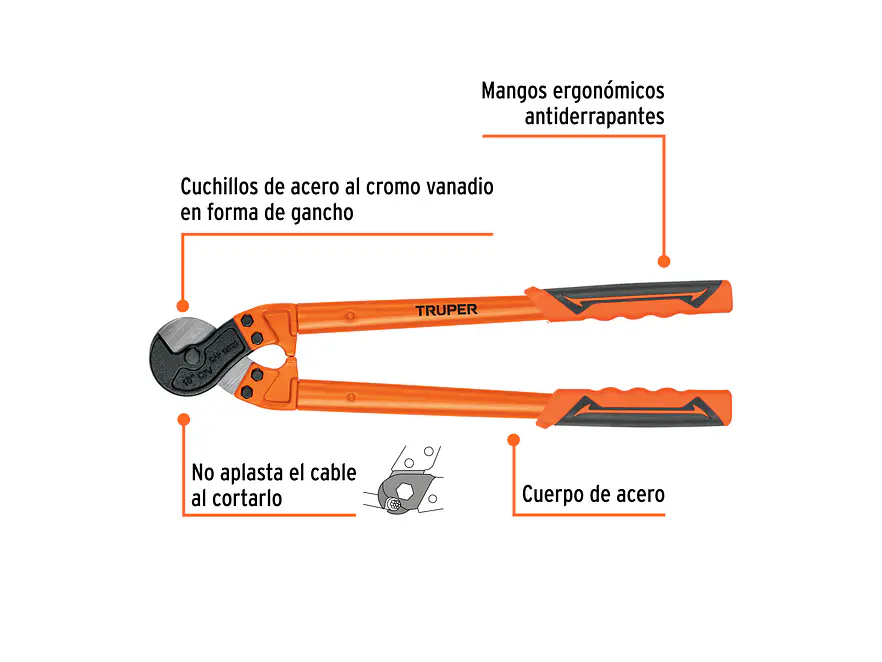 Cortador de Cable y Alambre Truper 101098, de 18