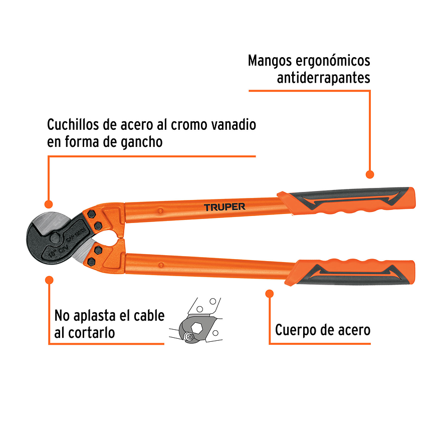 Cortador de Cable y Alambre Truper 101098, de 18
