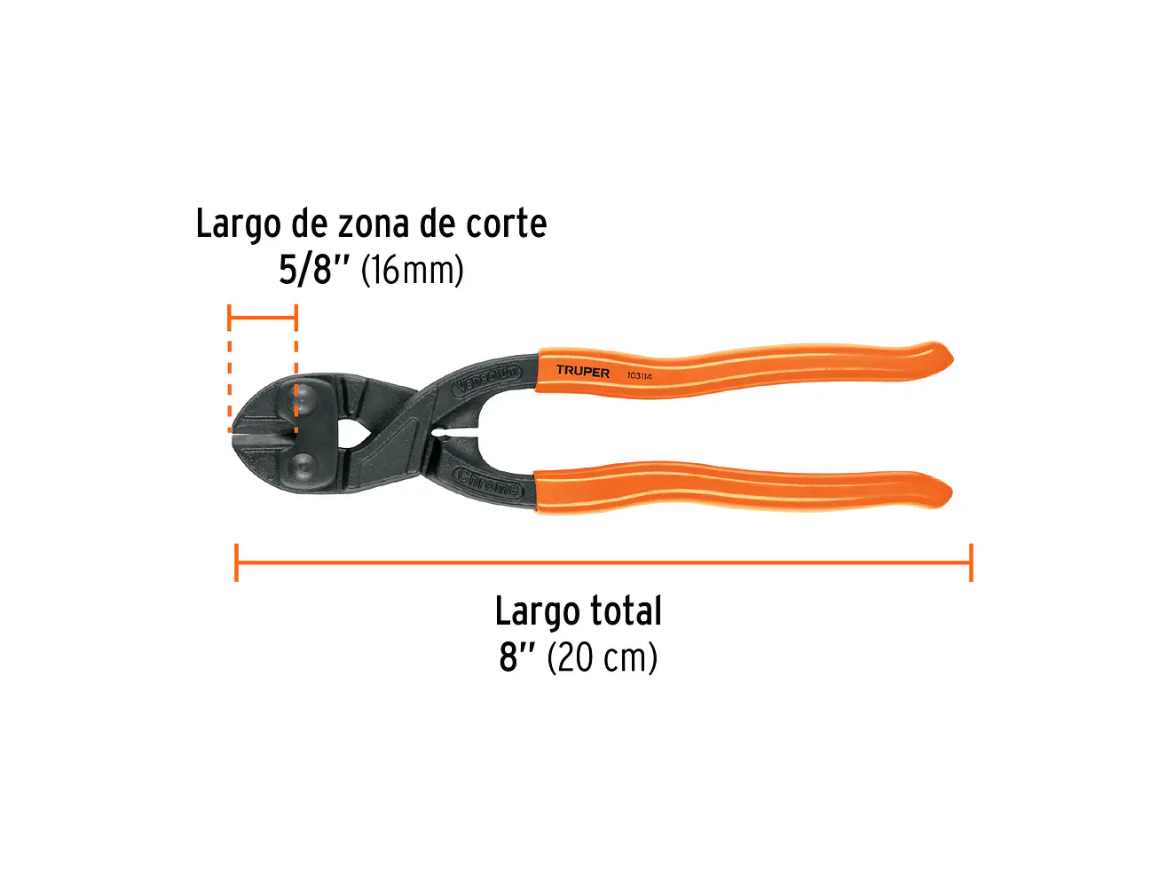 Cizalla Corta Pernos Truper 103114, 8