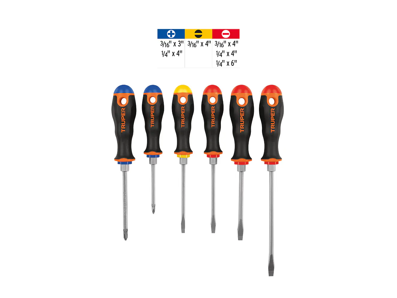 Juego de 6 Destornilladores Truper 19621, con Mango Comfort Grip - Foto 3 | aztools.co