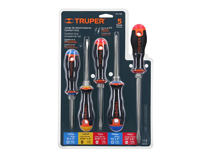 Juego de 5 destornilladores Truper 14138, mangos Comfort Grip  - Foto 4 | aztools.co