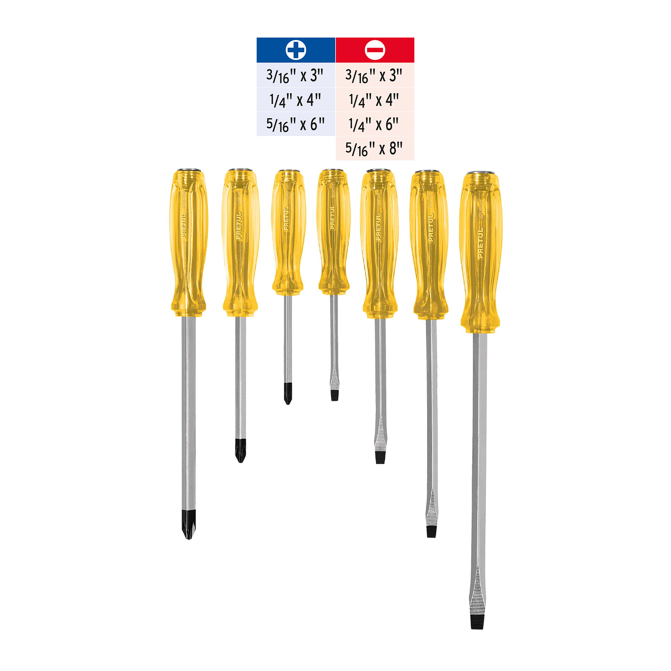 Juego de Destornilladores de golpe, 7 piezas, Pretul 21378 3