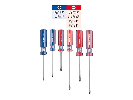 Juego de destornilladores, 6 piezas, mango PVC, Pretul 20214 - Foto 3 | aztools.co