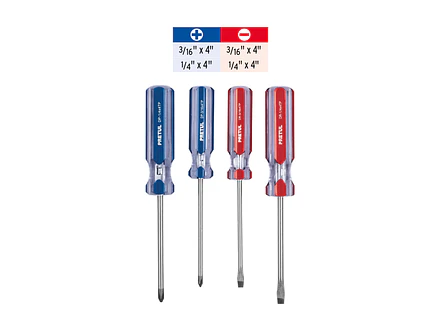 Juego de destornilladores, 4 piezas, mango PVC, Pretul 20212 - Foto 3 | aztools.co