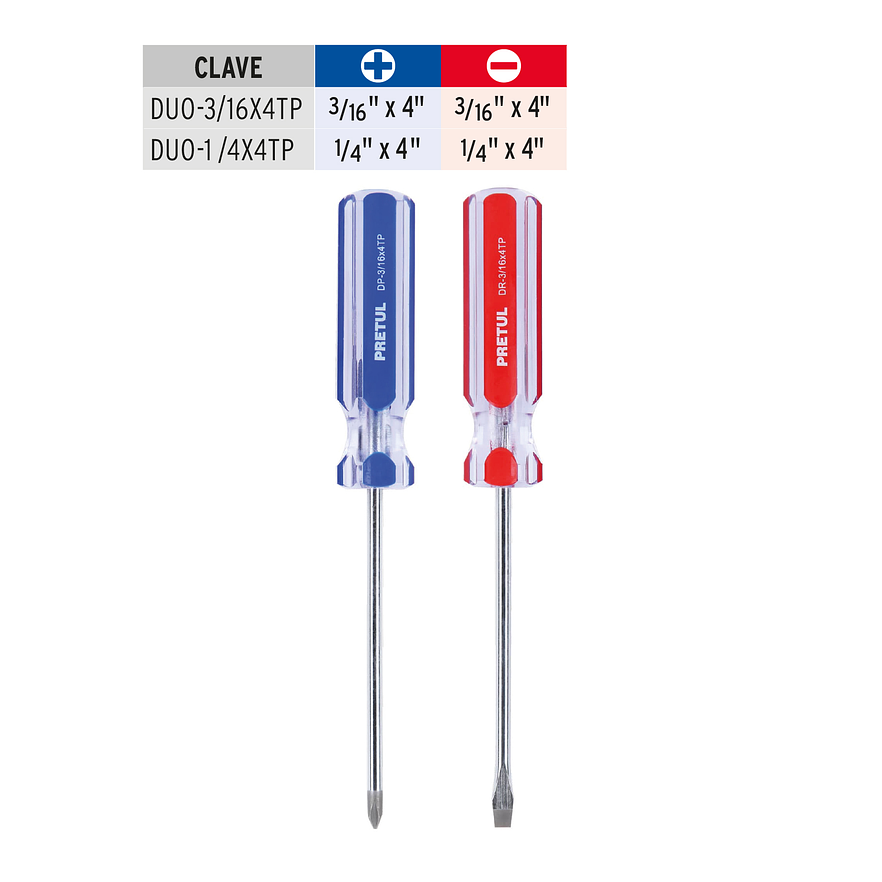 Dúo de destornilladores, 3/16