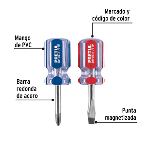 Dúo destornilladores, tipo tatamaco, 2 piezas, PVC, Pretul 21379