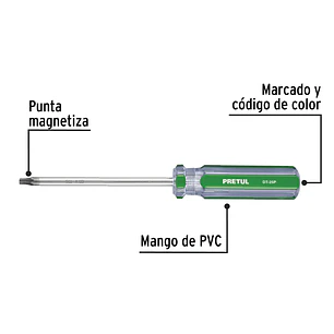 Juego de 6 Destornilladores Torx Pretul 27192, con Mango de PVC
