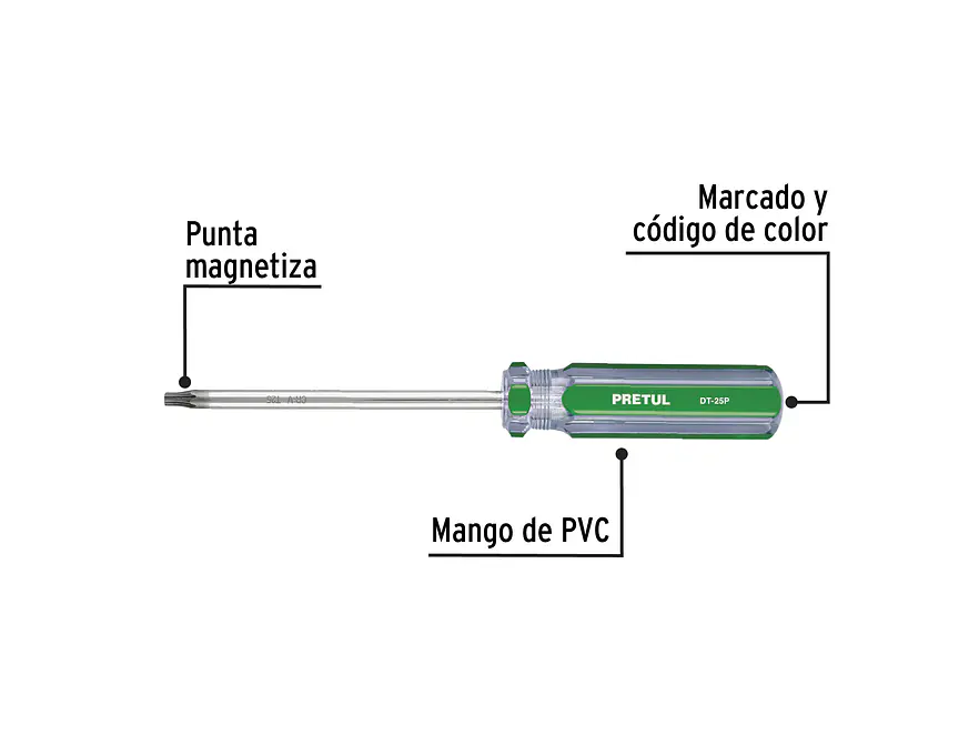 Juego de 6 Destornilladores Torx Pretul 27192, con Mango de PVC - Foto 2 | aztools.co