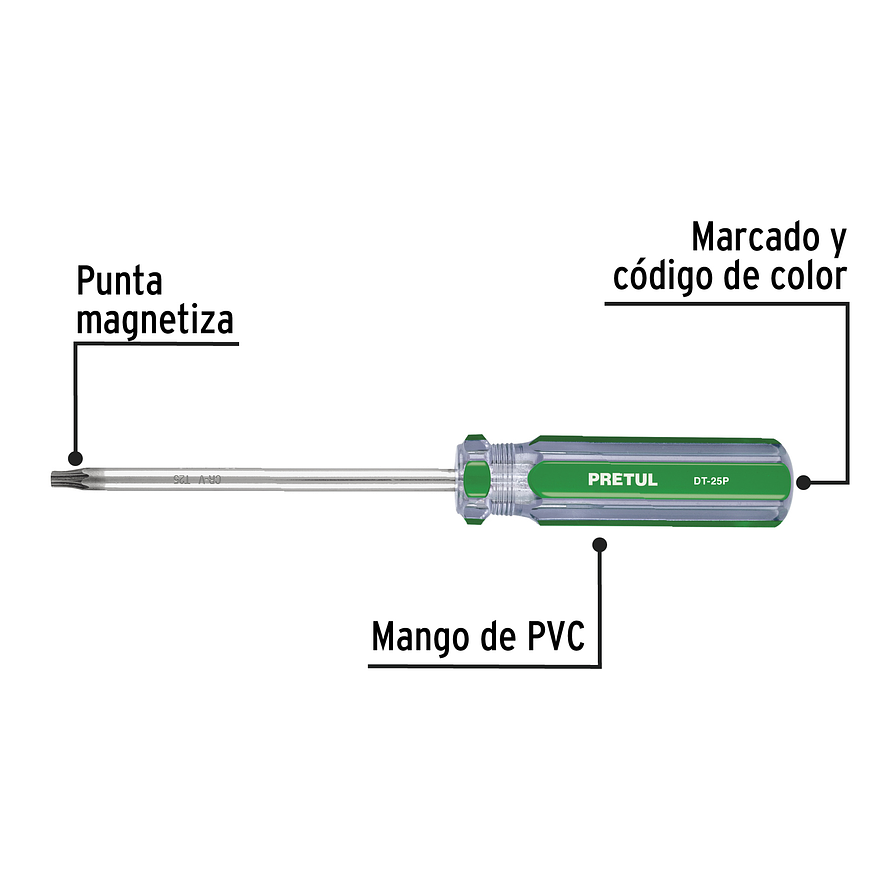Juego de 6 Destornilladores Torx Pretul 27192, con Mango de PVC 2