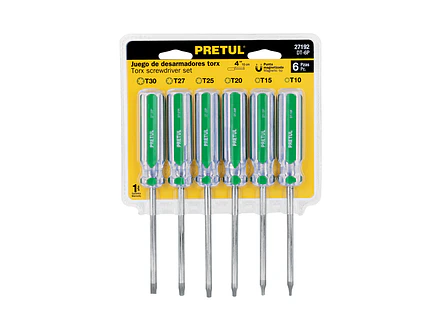 Juego de 6 Destornilladores Torx Pretul 27192, con Mango de PVC - Foto 5 | aztools.co
