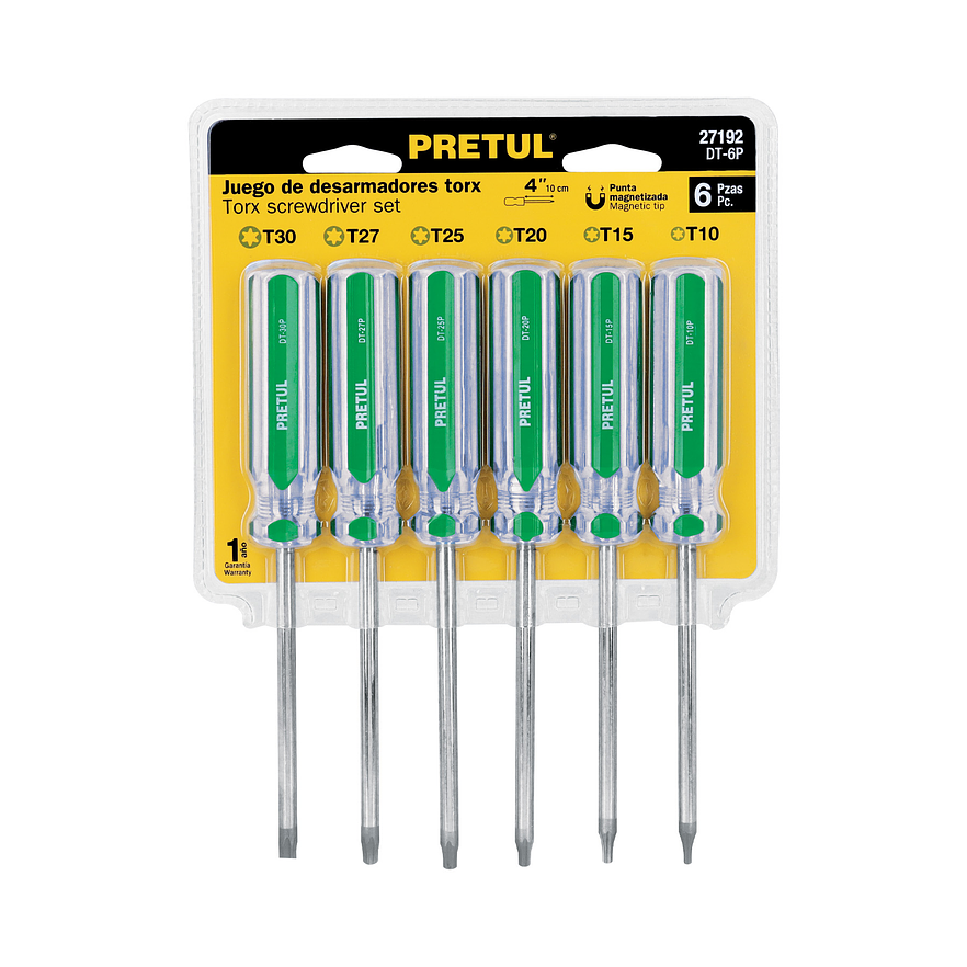 Juego de 6 Destornilladores Torx Pretul 27192, con Mango de PVC 5