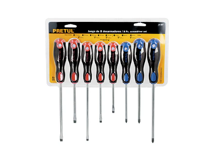 Juego de desarmadores, 8 piezas, mango Comfort Grip, Pretul 20219 - Foto 4 | aztools.co