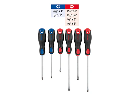 Juego de destornilladores, 6 piezas, mango Comfort Grip, Pretul 20220 - Foto 3 | aztools.co