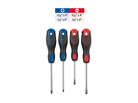 Juego de destornilladores, 4 piezas, mango Comfort Grip, Pretul 20218 - Foto 3 | aztools.co