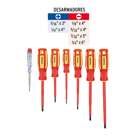 Juego de 6 destornilladores dieléctricos y 1 tester Truper 14196 3