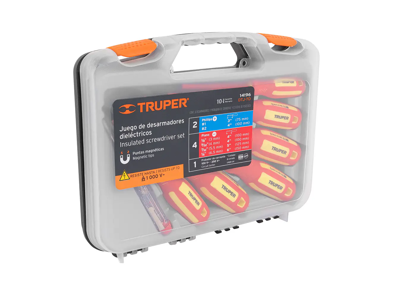 Juego de 6 destornilladores dieléctricos y 1 tester Truper 14196 - Foto 4 | aztools.co