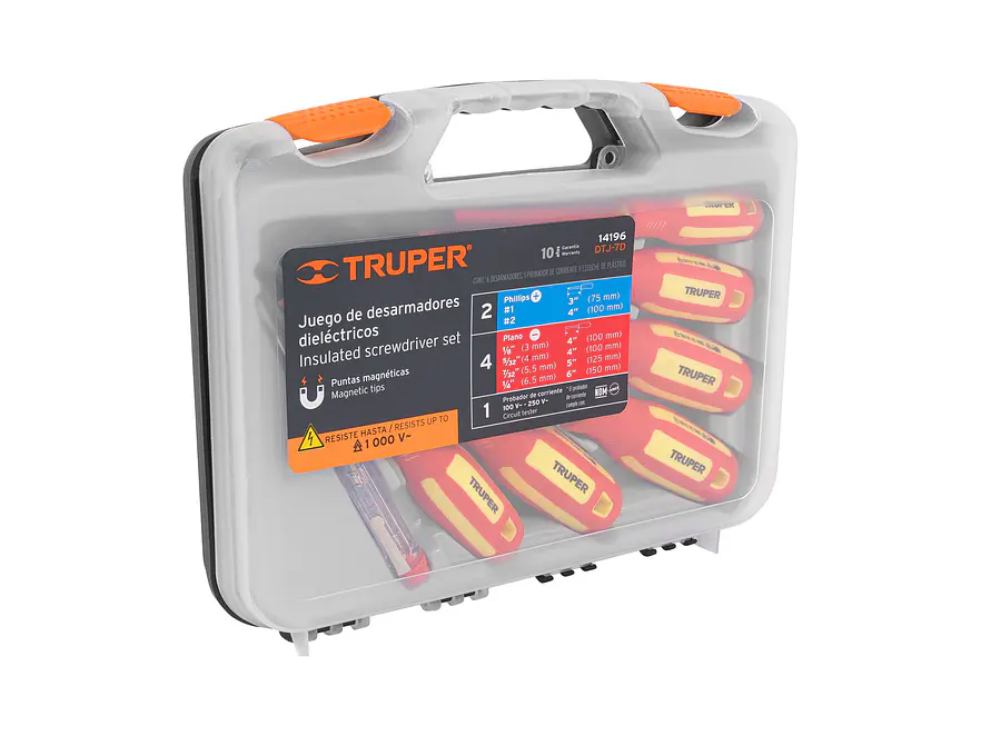 Juego de 6 destornilladores dieléctricos y 1 tester Truper 14196 - Foto 4 | aztools.co