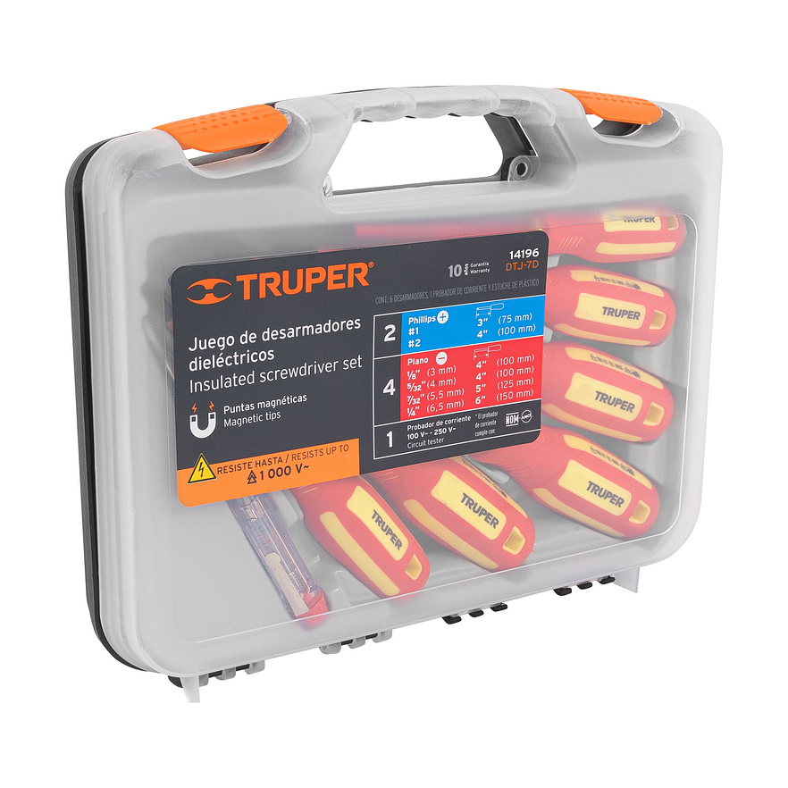 Juego de 6 destornilladores dieléctricos y 1 tester Truper 14196 4