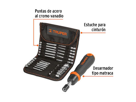 Destornillador tipo ratchet con 18 puntas y 6 copas Truper 18219 - Foto 3 | aztools.co