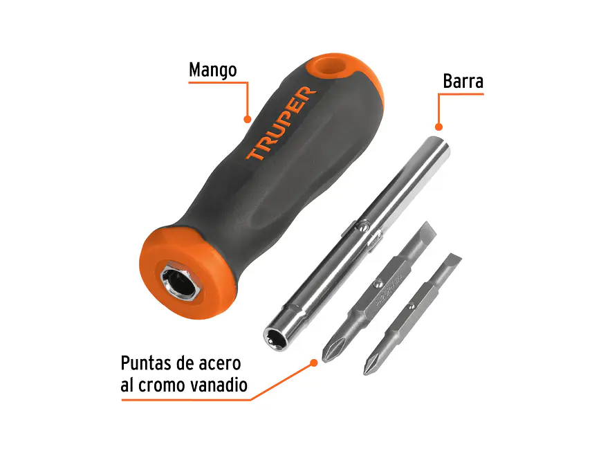 Destornillador 2 puntas dobles y barra con 2 hexagonales Truper 14200 - Foto 3 | aztools.co