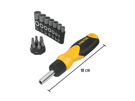 Destornillador tipo ratchet y 13 puntas, Pretul 22974 - Foto 3 | aztools.co