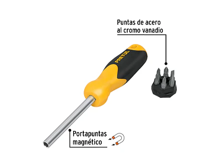 Destornillador y 6 puntas, Pretul 21372 - Foto 2 | aztools.co