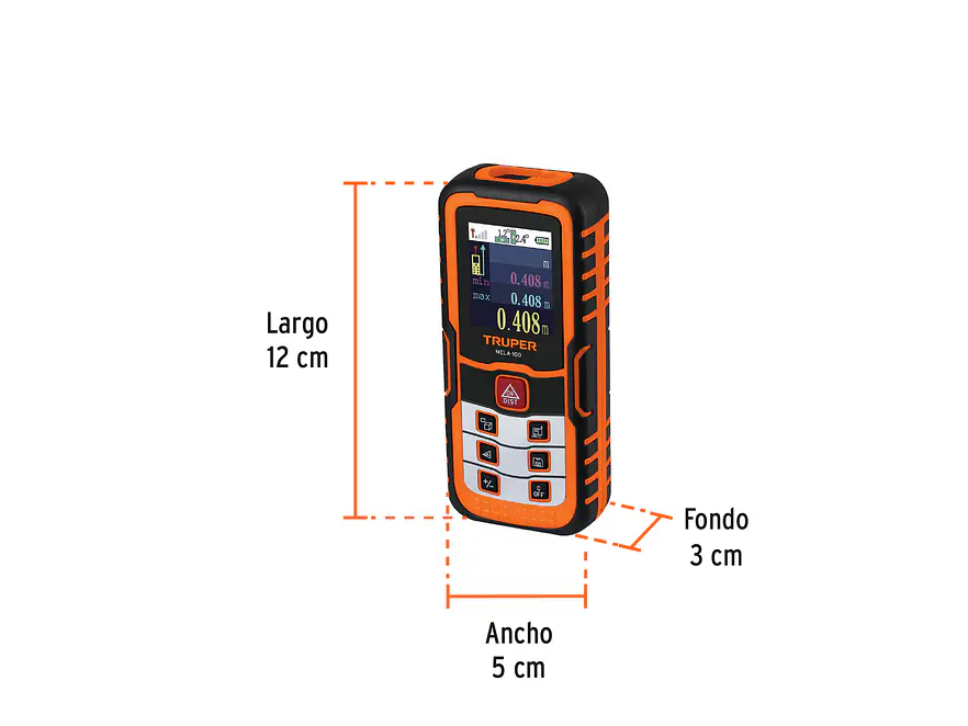 Medidor láser de distancia Truper 100374, 100m Luz verde - Foto 7 | aztools.co