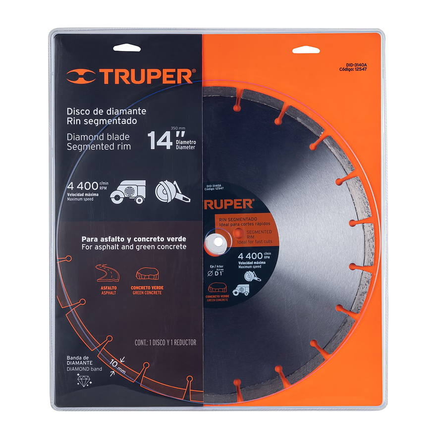 Disco de diamante, 14' para asfalto Truper 12547 - Foto 5 | aztools.co