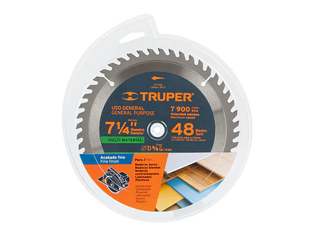 Disco sierra p/plástico 7-1/4', 48 dientes, centro 5/8'