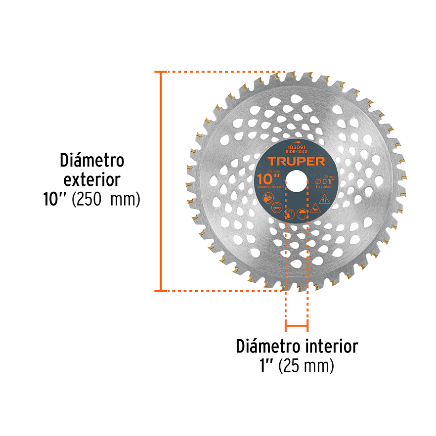 Disco Sierra para Guadañadora Truper 103091, 10