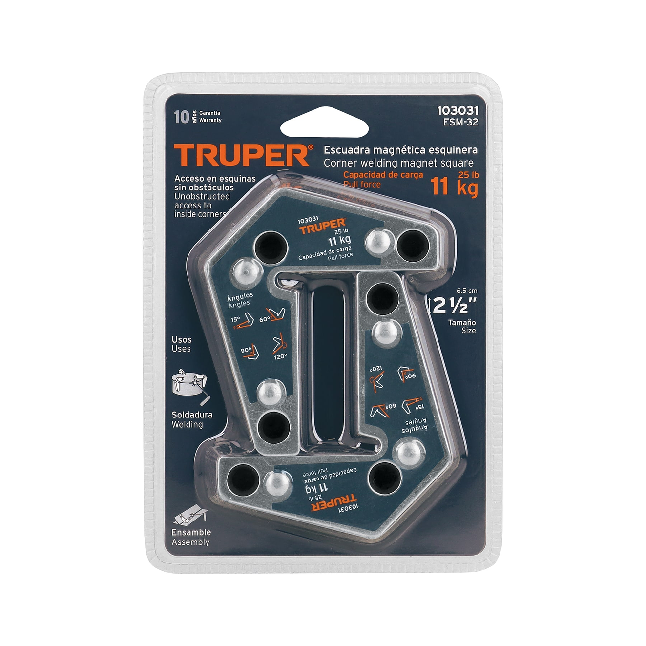 Juego de 2 escuadras Magnéticas Esquiineras Truper 103031, Capacidad 11 kg 5