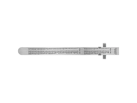 Regla de acero inoxidable de bolsillo, 15 cm