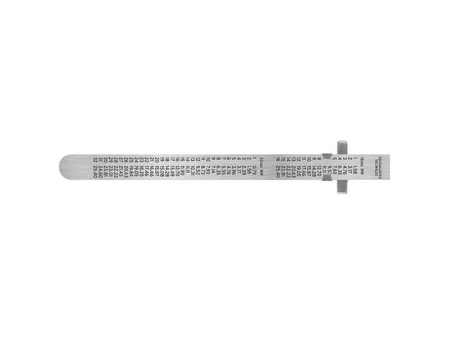 Regla de acero inoxidable de bolsillo, 15 cm