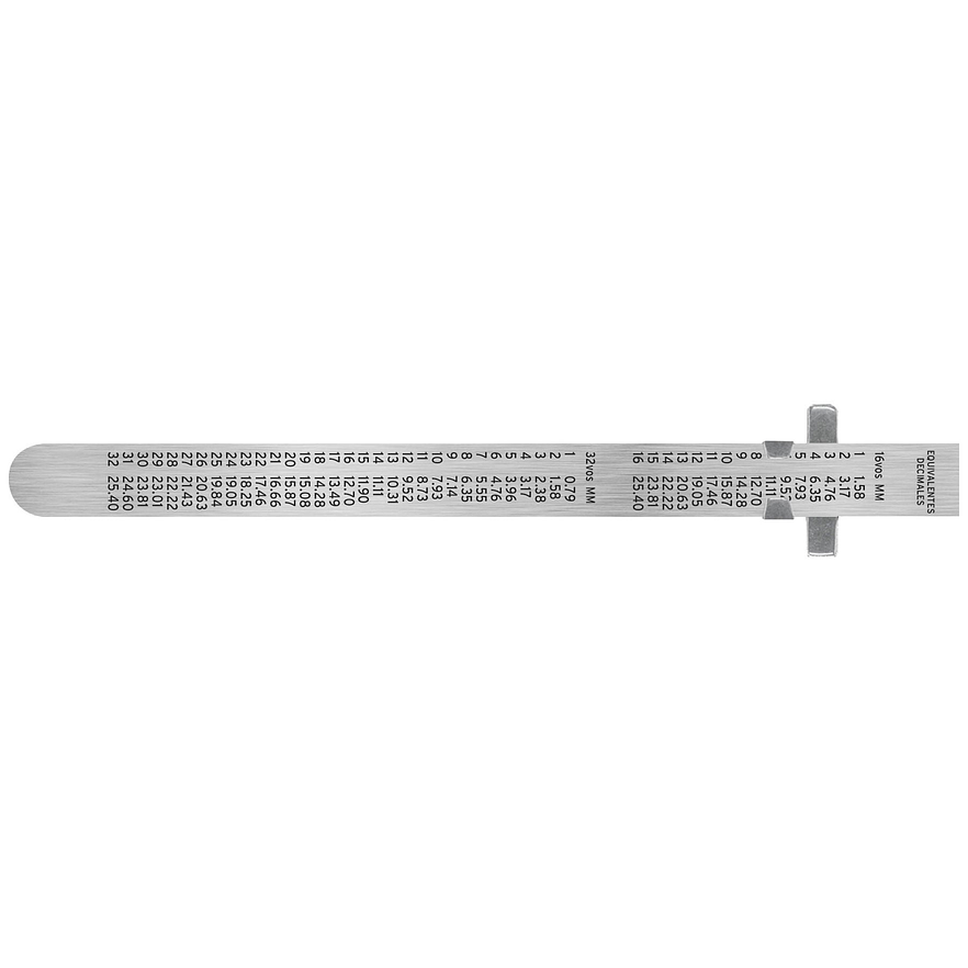 Regla de acero inoxidable de bolsillo, 15 cm