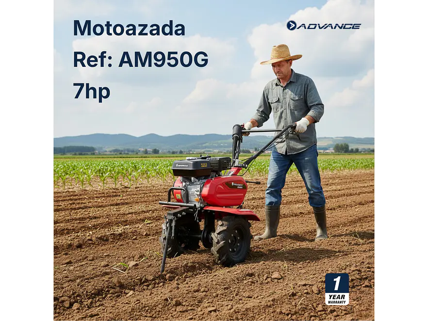 Motoazada ADVANCE AM950G 7HP Gasolina (Ancho 95cm, 2 Adelante/1 Atrás) - Foto 4 | aztools.co